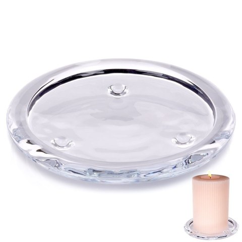 Grupa Orion Sp. z o.o. Podstawka pod Świecę Szklana Okrągła Przezroczysta 10 cm HSC Dekoracyjna