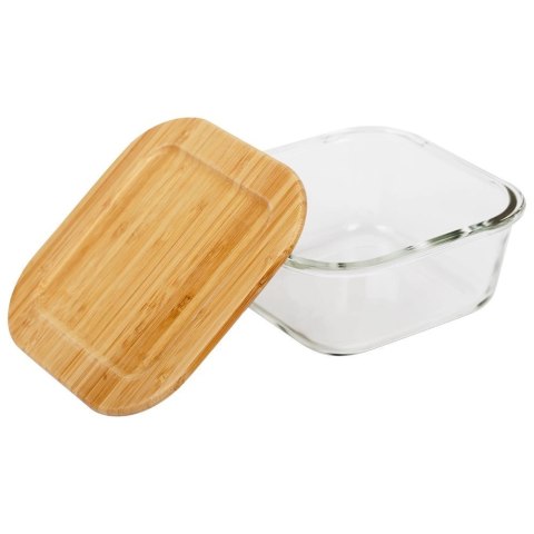 NAVA Pojemnik na żywność szklany z bambusową pokrywką i uszczelką naczynie żaroodporne ARIZONA 750 ml