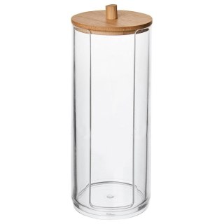 Grupa Orion Sp. z o.o. Pojemnik na Płatki Kosmetyczne Bambus 7 x 17,5 cm ORION z Podajnikiem