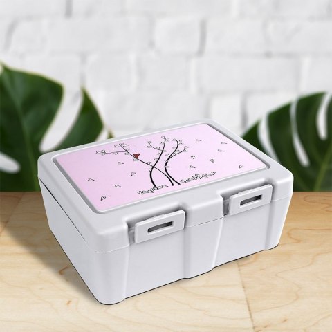 Grupa Orion Sp. z o.o. Pojemnik Lunchbox Dzielony Zestaw Sztućce 1 L ORION z Klipsami 18 x 14 cm