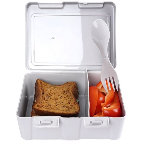 Grupa Orion Sp. z o.o. Pojemnik Lunchbox Dzielony Zestaw Sztućce 1 L ORION z Klipsami 18 x 14 cm