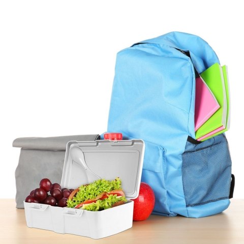 Grupa Orion Sp. z o.o. Pojemnik Lunchbox Dzielony Zestaw Sztućce 1 L ORION z Klipsami 18 x 14 cm