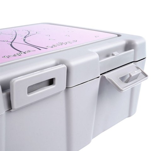 Grupa Orion Sp. z o.o. Pojemnik Lunchbox Dzielony Zestaw Sztućce 1 L ORION z Klipsami 18 x 14 cm