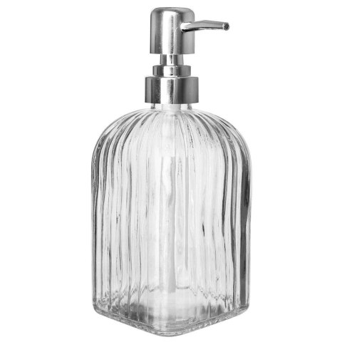 Grupa Orion Sp. z o.o. Dozownik do Mydła ORION 550 ml Szklany Przezroczysty Ryflowany z Pompką