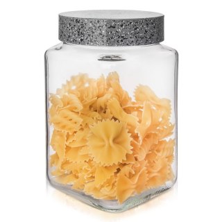 Grupa Orion Sp. z o.o. Pojemnik szklany kuchenny na produkty sypkie / słój zakręcany kwadratowy 1,5 l