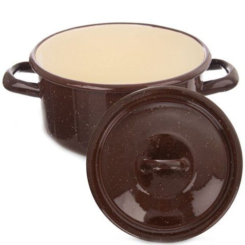 Grupa Orion Sp. z o.o. Pokrywka Emaliowana Brązowa Uniwersalna do Garnka Rondla Solidna ORION 14cm