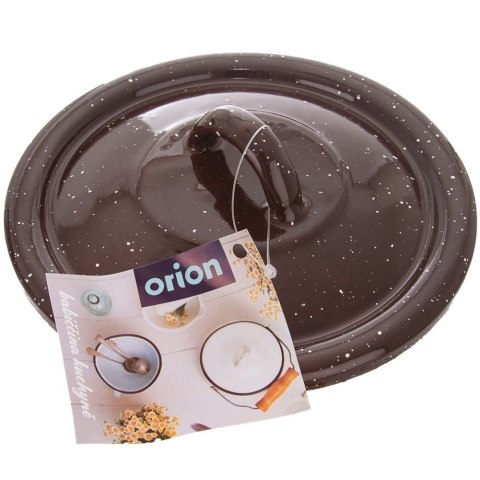 Grupa Orion Sp. z o.o. Pokrywka Emaliowana Brązowa Uniwersalna do Garnka Rondla Solidna ORION 14cm