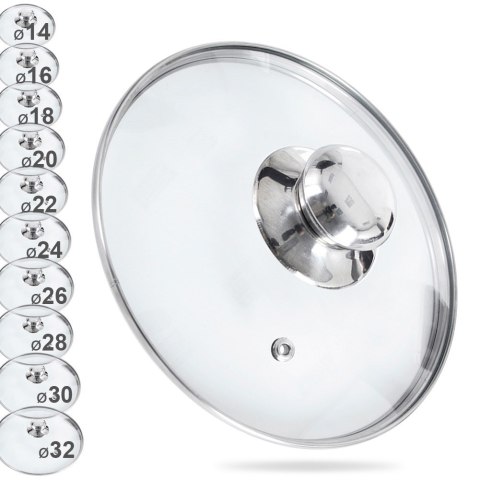 Grupa Orion Sp. z o.o. Pokrywka Szklana Żaroodporna Odpowietrznik 16 cm ORION do Garnka Patelni