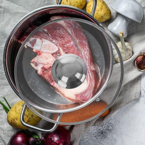 Grupa Orion Sp. z o.o. Pokrywka Szklana Żaroodporna Odpowietrznik 22 cm ORION do Garnka Patelni