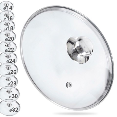 Grupa Orion Sp. z o.o. Pokrywka do Garnka Patelni Rondla z Rantem Szklana Uniwersalna ORION 28 cm