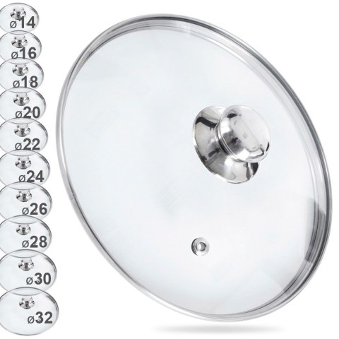 Grupa Orion Sp. z o.o. Pokrywka Szklana Duża Żaroodporna Odpowietrznik 30 cm ORION do Garnka