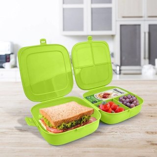 Vilde Pojemnik śniadaniowy lunchbox dzielony zielony 2x700 ml