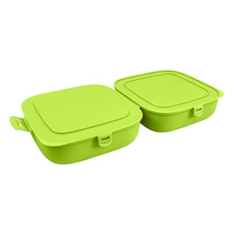 Vilde Pojemnik śniadaniowy lunchbox dzielony zielony 2x700 ml