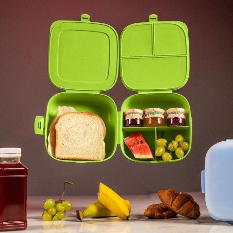 Vilde Pojemnik śniadaniowy lunchbox dzielony zielony 2x700 ml