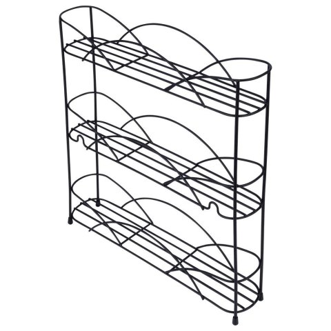 Grupa Orion Sp. z o.o. Półka na Przyprawy Metalowa Czarna Stojąca Loft VILDE 33,5 x 6,5 x 33,5 cm