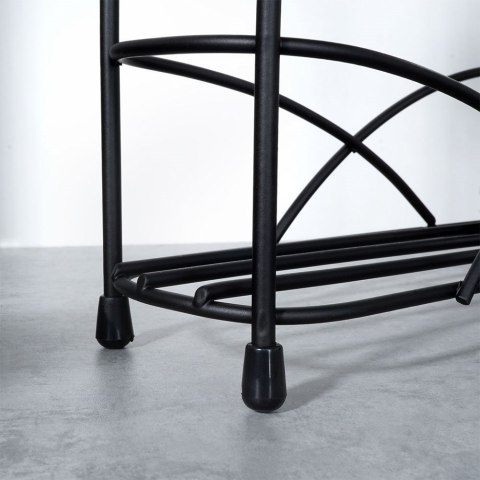 Grupa Orion Sp. z o.o. Półka na Przyprawy Metalowa Czarna Stojąca Loft VILDE 33,5 x 6,5 x 33,5 cm