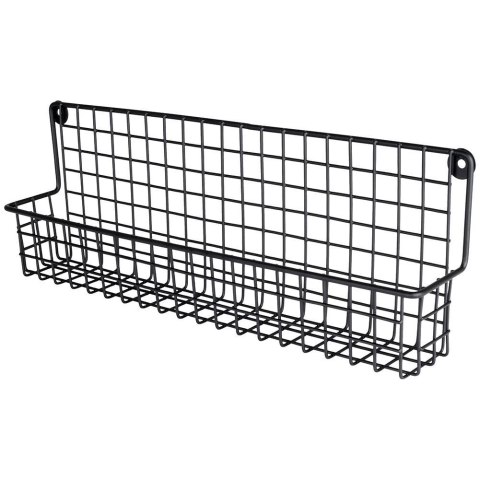 Grupa Orion Sp. z o.o. Półka na Przyprawy Metalowa Wisząca Loft Czarna Solidna ORION 9,5x6,5x14 cm