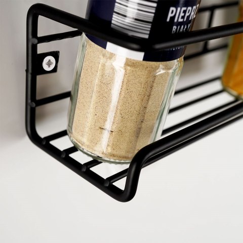 Grupa Orion Sp. z o.o. Półka na Przyprawy Metalowa Czarna Wisząca LOFT 40 x 65 cm VILDE