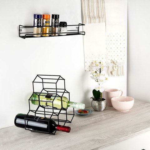 Grupa Orion Sp. z o.o. Półka na Przyprawy Metalowa Czarna Wisząca LOFT 40 x 65 cm VILDE