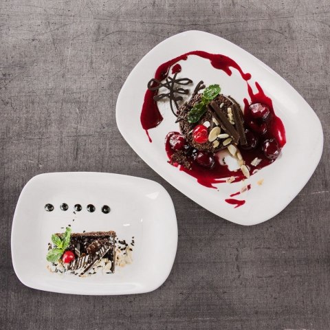 Grupa Orion Sp. z o.o. Półmisek Szklany Biały Prostokątny Talerz Serwowania 28 x 21 cm ORION