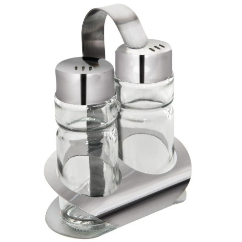 Grupa Orion Sp. z o.o. Solniczka Pieprzniczka Pojemnik na Sól Pieprz ze Stojakiem ORION 3 el.