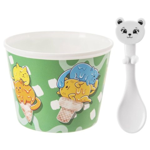 Grupa Orion Sp. z o.o. Pucharki Dla Dzieci z Łyżeczkami 4 szt. 280 ml Motyw Misia ORION