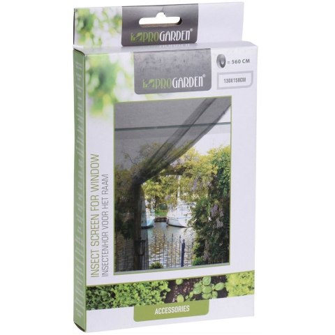 Grupa Orion Sp. z o.o. Moskitiera na Okno Czarna 150 x 130 cm z Taśmą Poliester PROGARDEN