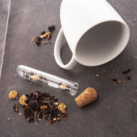 Grupa Orion Sp. z o.o. Sitko do Zaparzania Herbaty Szklana Fiolka 13 cm Korek ORION