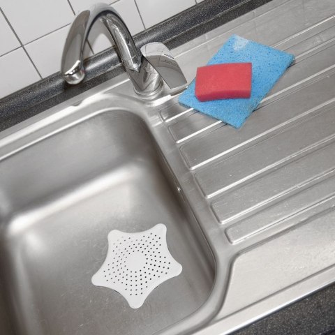 Grupa Orion Sp. z o.o. Sitko do Zlewu Gwiazda Białe z Przyssawkami Duże 16 cm Łazienka ORION