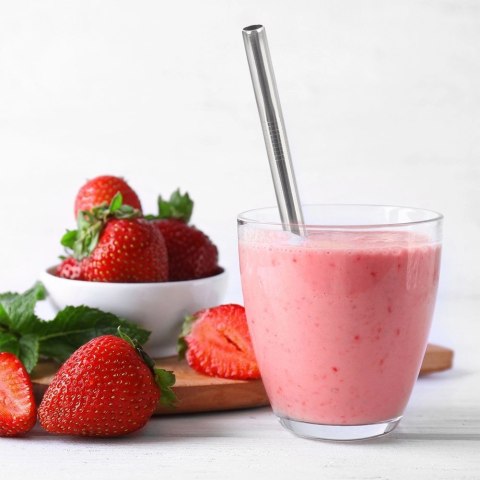 Grupa Orion Sp. z o.o. Słomki Stalowe z Czyścikiem Zestaw 5 el. Wielorazowe do Koktajli ORION