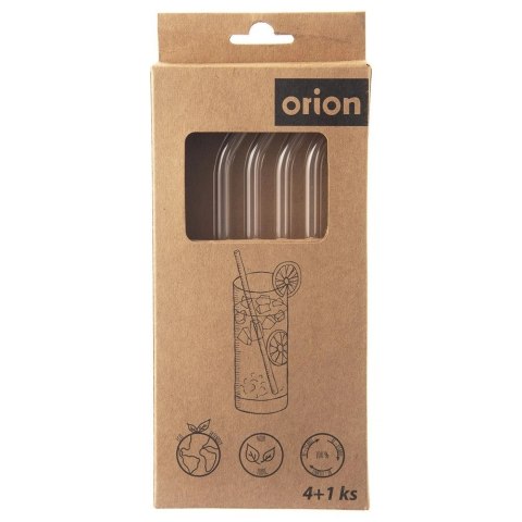 Grupa Orion Sp. z o.o. Słomki Szklane Borokrzemowe z Czyścikiem 4 szt. 20 cm Grube ORION