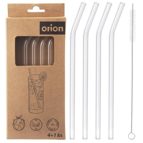 Grupa Orion Sp. z o.o. Słomki Szklane Borokrzemowe z Czyścikiem 4 szt. 20 cm Grube ORION