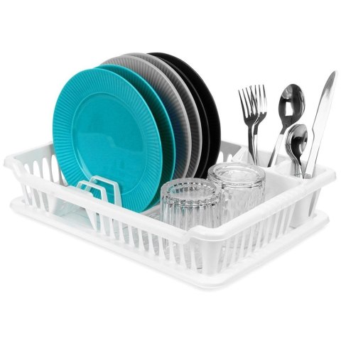 Grupa Orion Sp. z o.o. Suszarka na Naczynia Biała z Tacą Ociekową 8 Miejsc na Talerze ORION