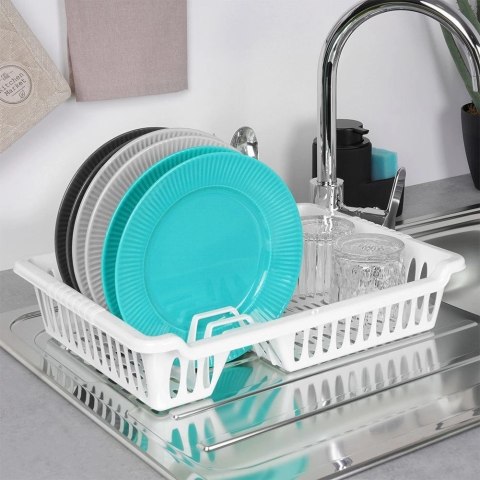 Grupa Orion Sp. z o.o. Suszarka na Naczynia Biała z Tacą Ociekową 8 Miejsc na Talerze ORION