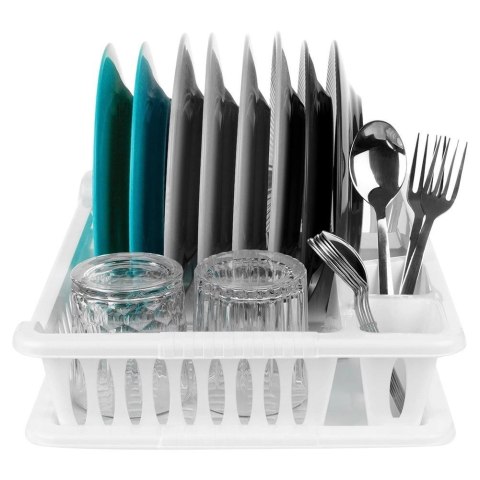 Grupa Orion Sp. z o.o. Suszarka na Naczynia Biała z Tacą Ociekową 8 Miejsc na Talerze ORION