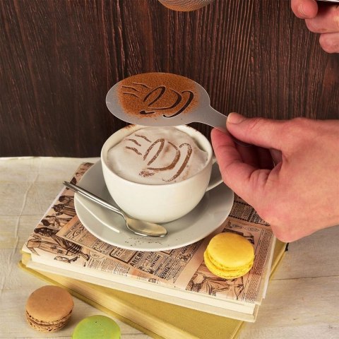 Grupa Orion Sp. z o.o. Szablony do Kawy i Deserów 6 el. do Ozdabiania Ciast Ciasteczek ORION