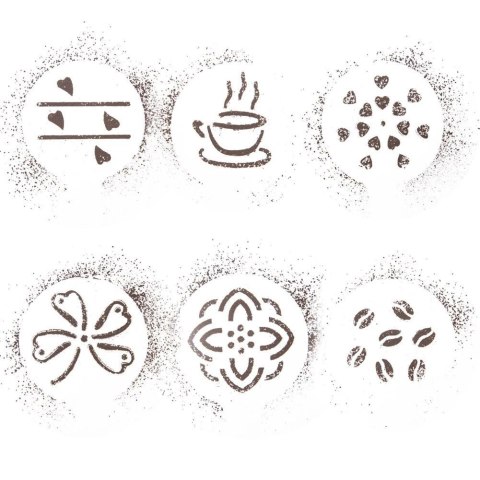 Grupa Orion Sp. z o.o. Szablony do Kawy i Deserów 6 el. do Ozdabiania Ciast Ciasteczek ORION