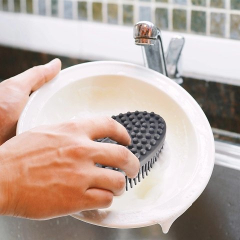 Grupa Orion Sp. z o.o. Szczotka Silikonowa 2W1 do Naczyń i Masażu Ciała Elastyczna 12 cm ORION