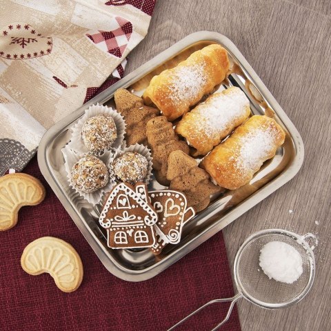 Grupa Orion Sp. z o.o. Taca do Serwowania Stalowa Prostokątna 21,5 x 16,5 cm ORION Polerowana