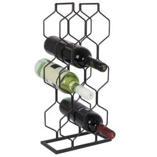 Grupa Orion Sp. z o.o. Stojak na Wino Metalowy Czarny 8 Butelek Dekoracyjny VILDE 23x48 cm