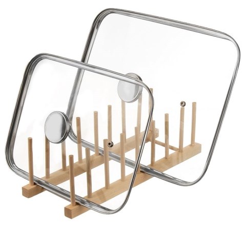 Grupa Orion Sp. z o.o. Stojak Organizer na Pokrywki Talerze Drewniany 8 szt. 35,5 cm ORION