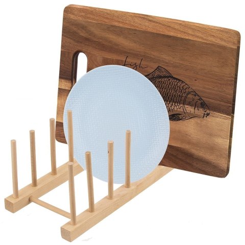 Grupa Orion Sp. z o.o. Stojak Organizer na Pokrywki Talerze Drewniany 8 szt. 35,5 cm ORION