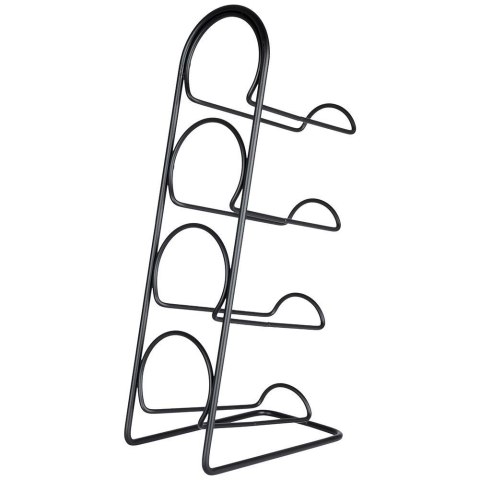 Grupa Orion Sp. z o.o. Stojak Półka Regał na Wino Metalowy Czarny 4 Butelki Solidny VILDE 21x43 cm