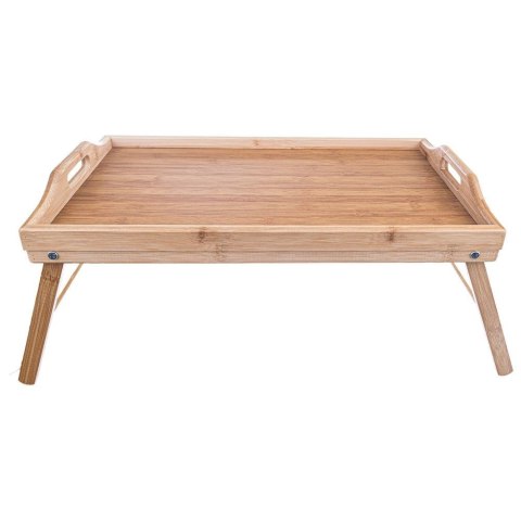 Grupa Orion Sp. z o.o. Stolik Śniadaniowy ORION 50x30x24,5 cm Bambusowy Drewniany do Łóżka Laptopa