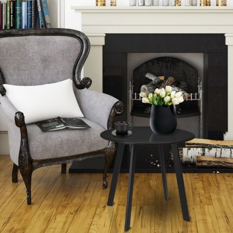 Grupa Orion Sp. z o.o. Stolik Balkonowy Kawowy Metalowy Szary Okrągły Zewnętrzny 50 x 45 cm