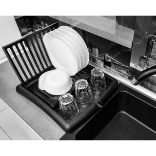 Grupa Orion Sp. z o.o. Suszarka na Naczynia Składana Czarna z Lejkiem Ociekacz na Talerze VILDE