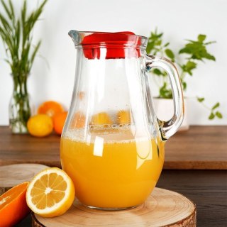 Grupa Orion Sp. z o.o. Dzbanek Szklany z Pokrywką ORION 2,1 L Klasyczny z Czerwonym Wieczkiem