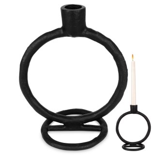 Grupa Orion Sp. z o.o. Świecznik Dekoracyjny Ozdobny Aluminiowy Czarny ORION 19 cm