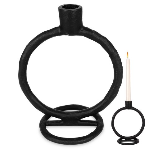 Grupa Orion Sp. z o.o. Świecznik Dekoracyjny Ozdobny Aluminiowy Czarny ORION 19 cm