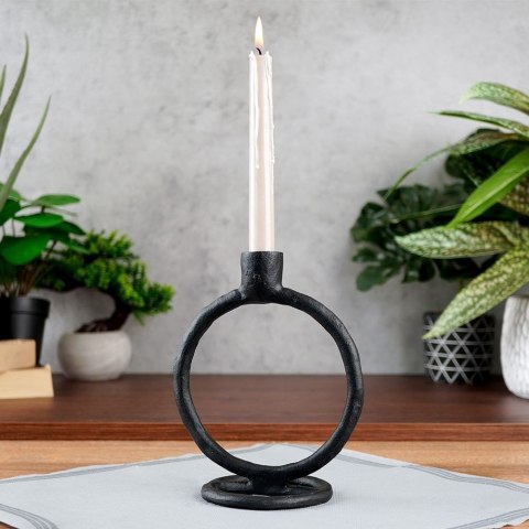 Grupa Orion Sp. z o.o. Świecznik Dekoracyjny Ozdobny Aluminiowy Czarny ORION 19 cm